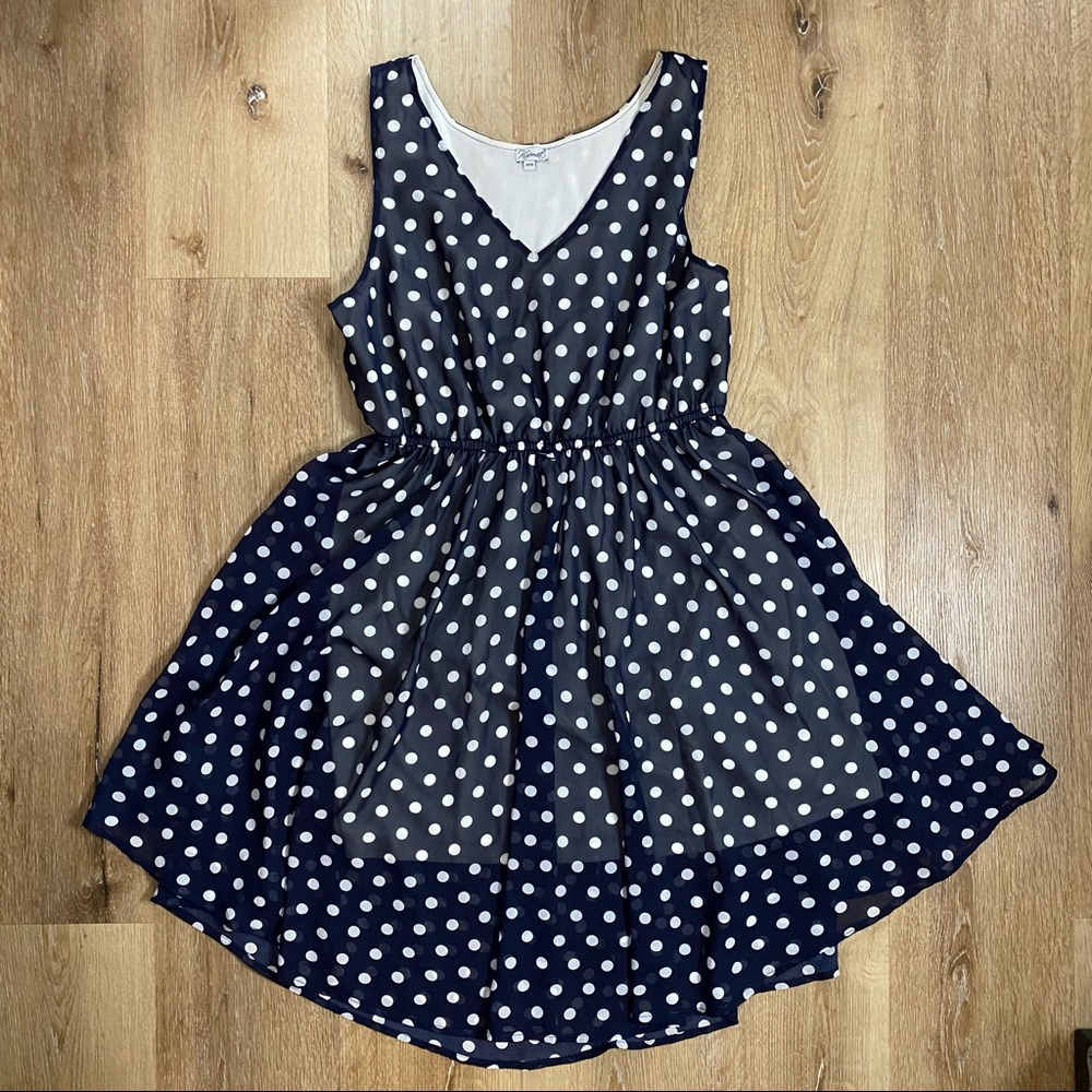 50’s Style Kismet Polka Dot A-Line Swing Dress